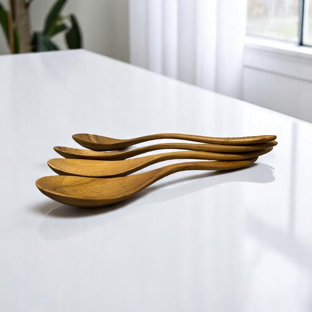 世界三大銘木 チーク無垢材 ミニスプーン  木製食器　キャンプ アウトドア ヨーグルト 離乳食 | 6枚目