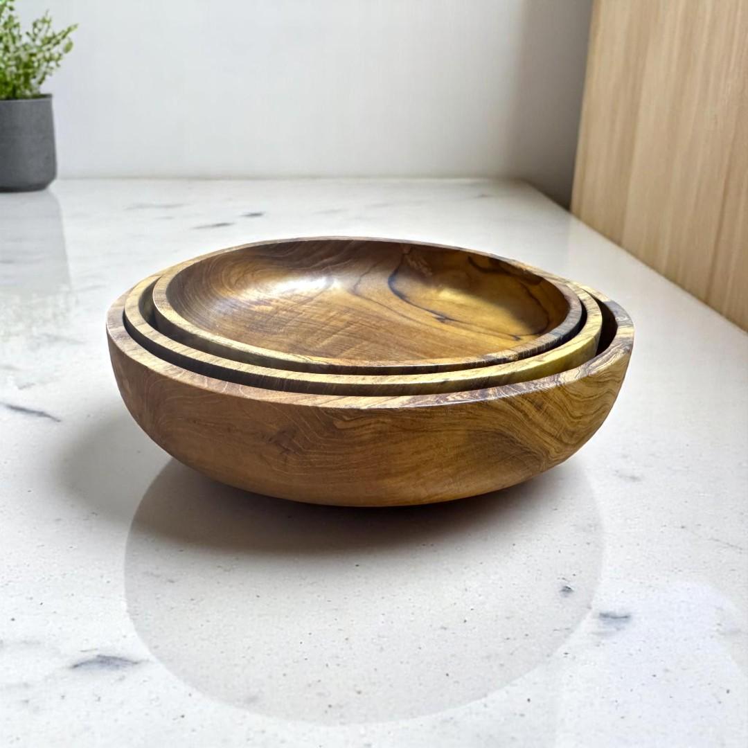 世界三大銘木 チーク無垢材 Sサイズ サラダボウル キャンプ アウトドア BBQ 大皿  スープ皿 | 15枚目