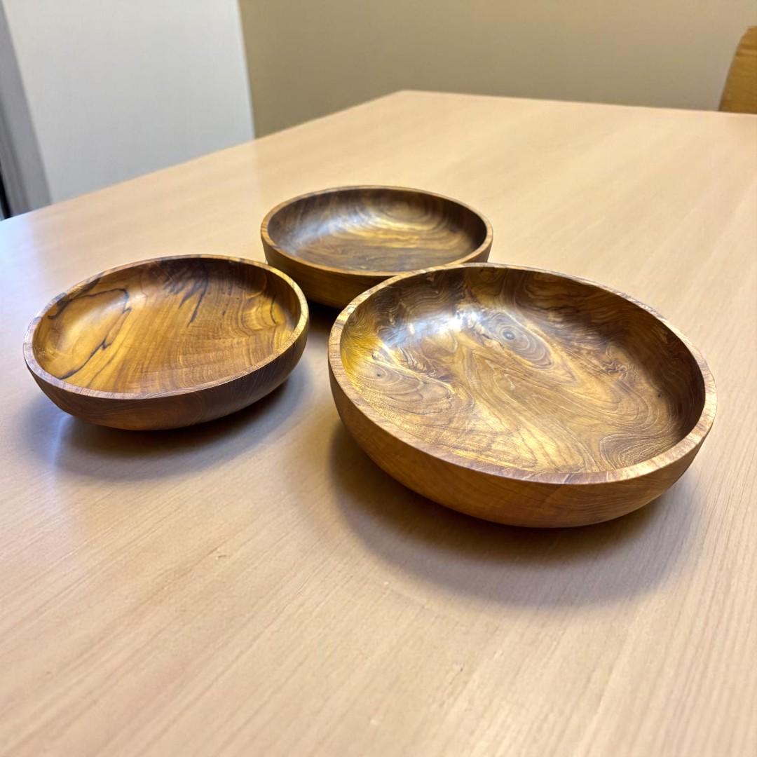 世界三大銘木 チーク無垢材 Mサイズ サラダボウル キャンプ アウトドア BBQ 大皿  スープ皿 | 8枚目