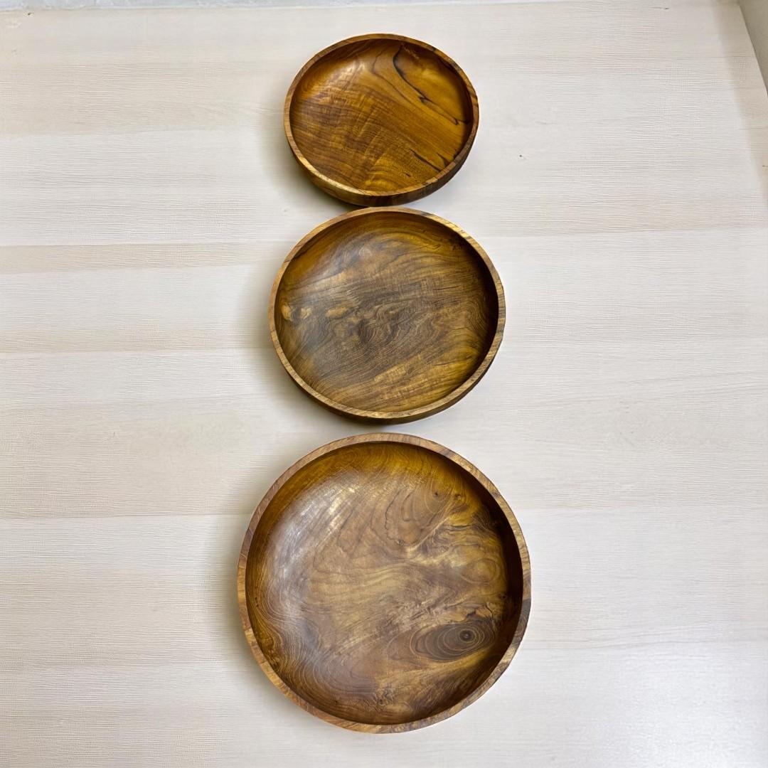 世界三大銘木 チーク無垢材 Mサイズ サラダボウル キャンプ アウトドア BBQ 大皿  スープ皿 | 16枚目