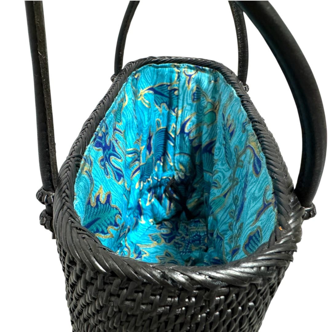 アタ細工 楕円 黒 アタバッグ アタ製 ラタン 手編み カゴバッグ かごバッグ 籠 | 4枚目